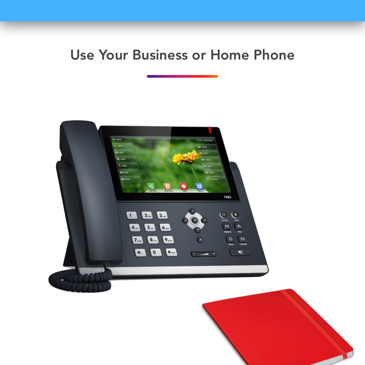 Office VoIP IP Phone or Landline connected to LinkedPhone Virtual Phone System